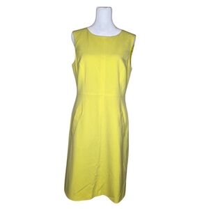 Nine West Womens Bright Yellow Sleeveless Dress Straight Size 6